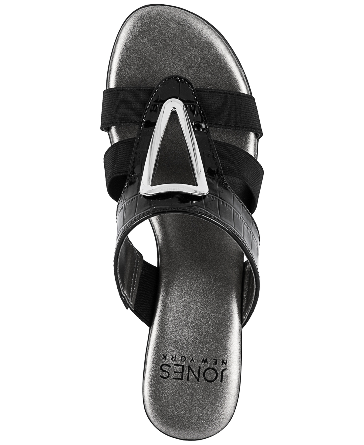 Shop Jones New York Engle Slip-on Strappy Embellished Sandals In Black