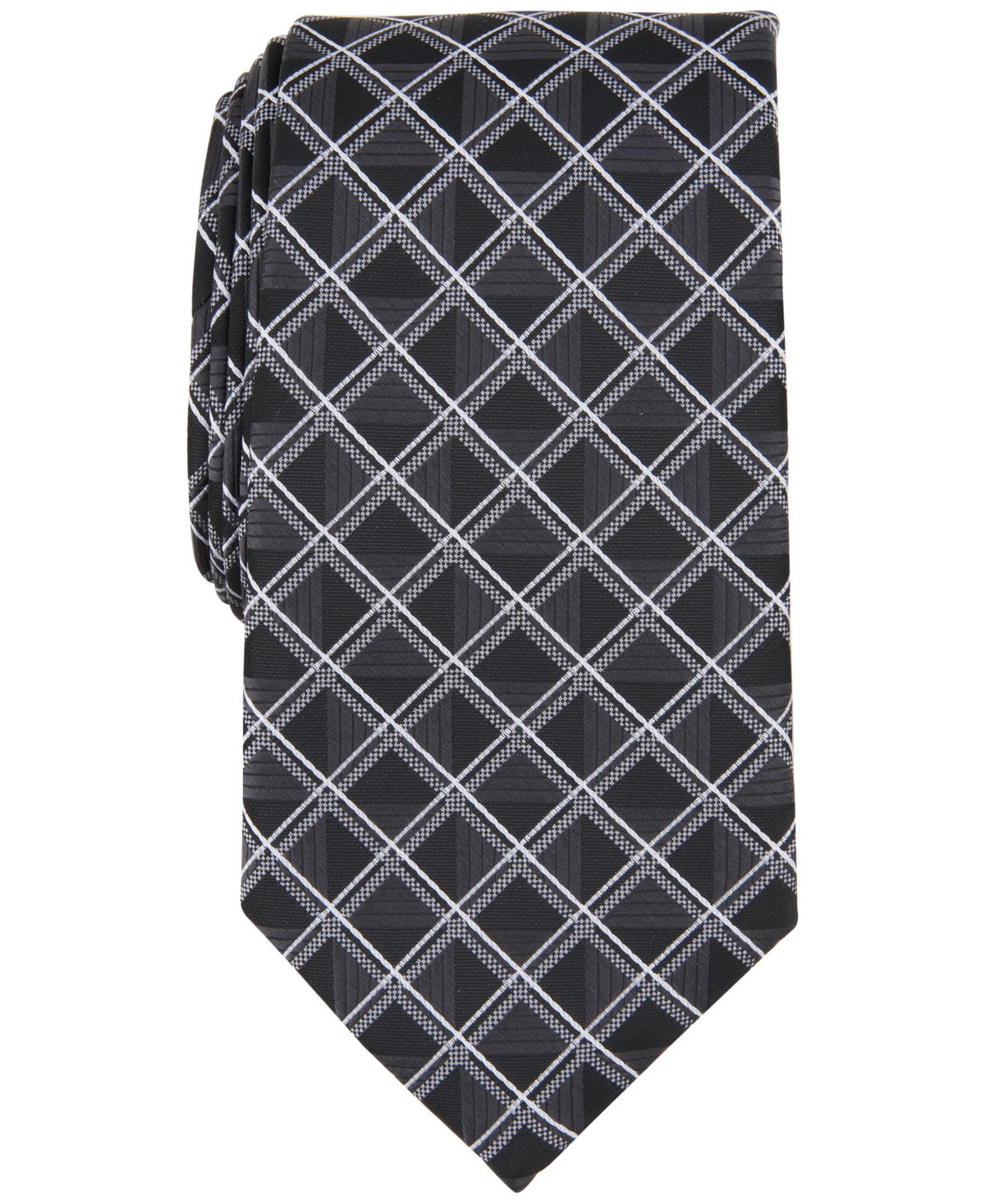 Shop Perry Ellis Men's Karmen Grid Tie In Black