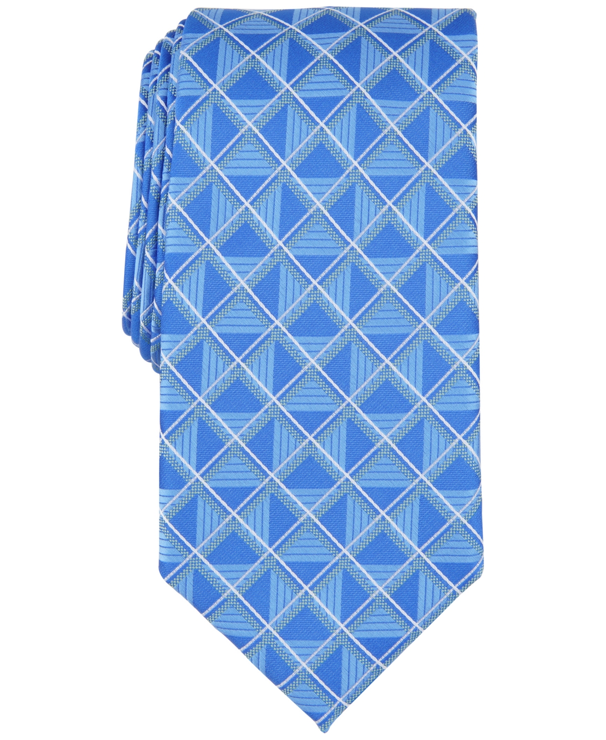 Shop Perry Ellis Men's Karmen Grid Tie In Blue
