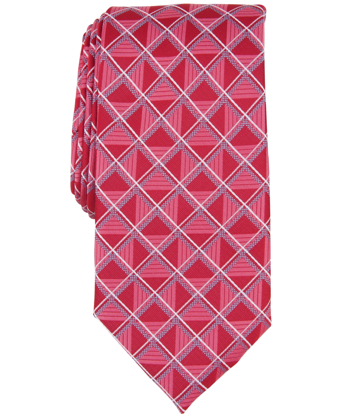 Men's Karmen Grid Tie - Silver