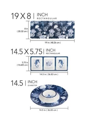 Sea Life Melamine 3-Piece Serving Set