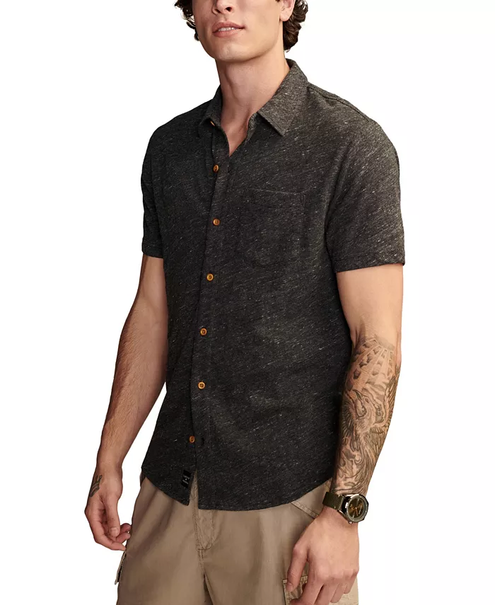 Men's Linen Blend Short-Sleeve Shirt - thumbnail 3