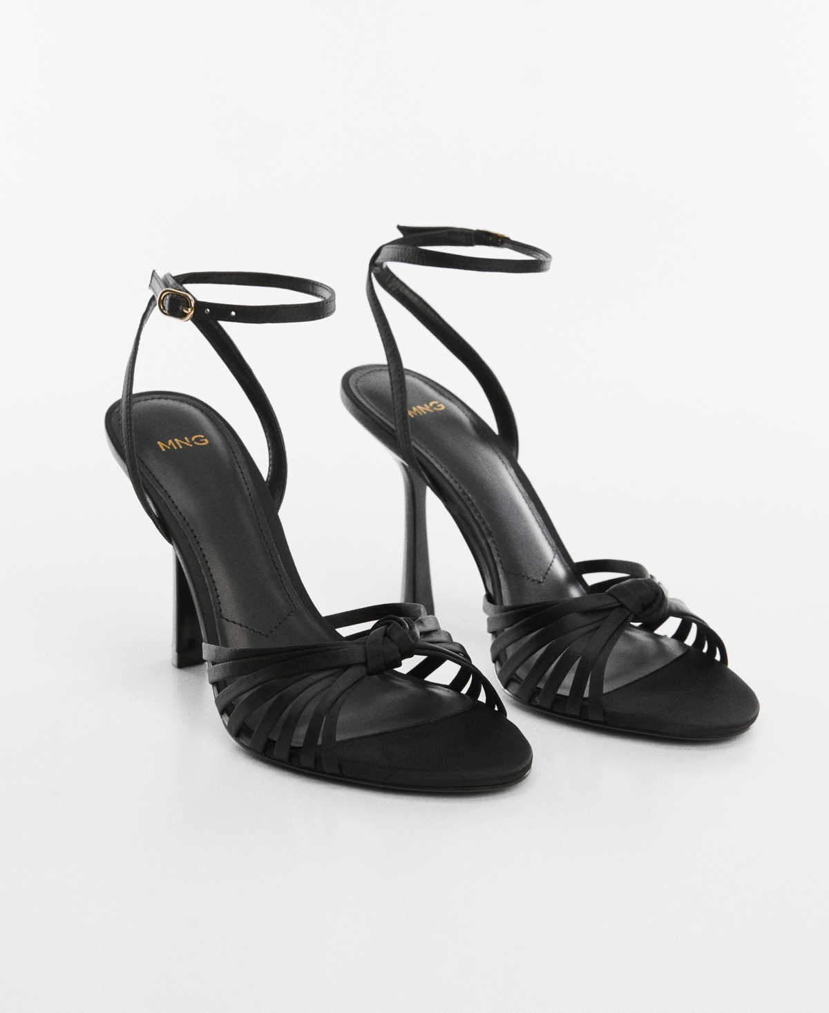 Mango Women's Strappy Heeled Sandals In Black