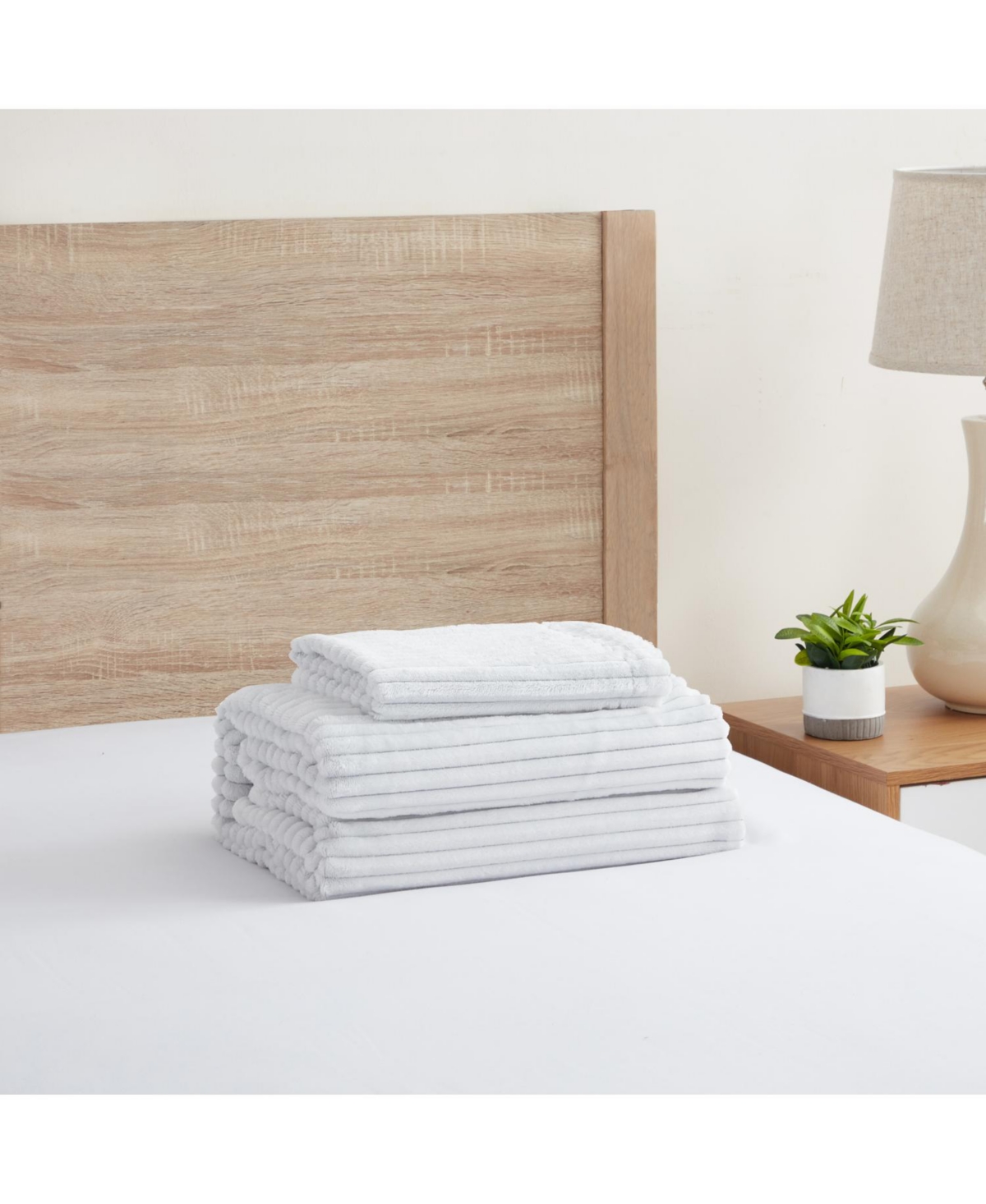 Nestl Premium Cut Plush Flannel Duvet Cover Set - Size 68”x90” -white