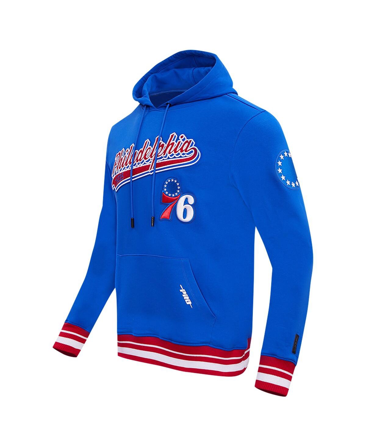 Pro Standard Men's  Royal Philadelphia 76ers Script Tail Pullover Hoodie In Royal