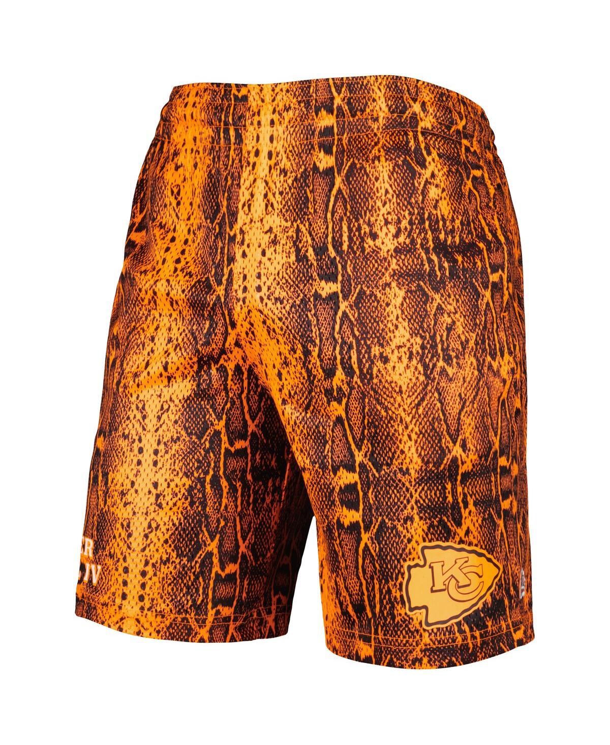 NEW ERA MEN'S NEW ERA ORANGE KANSAS CITY CHIEFS SUMMER POP SHORTS 