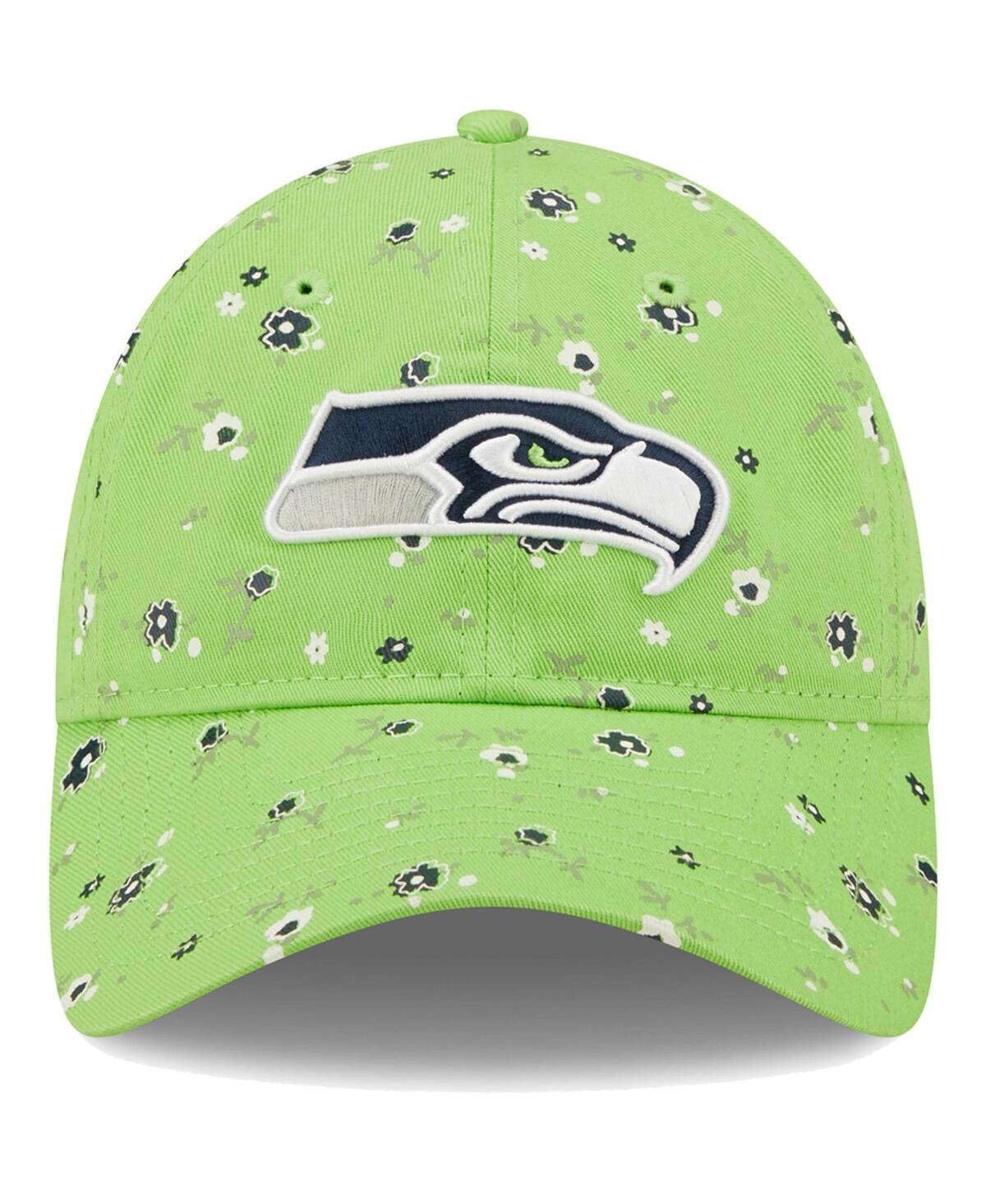 Shop New Era Women's  Neon Green Seattle Seahawks Floral 9twenty Adjustable Hat
