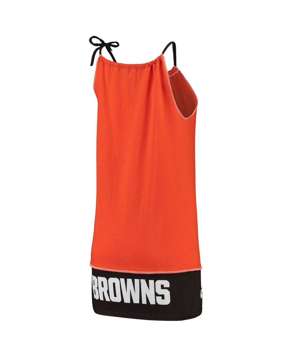 Shop Refried Apparel Women's  Orange Distressed Cleveland Browns Vintage-like Tank Dress