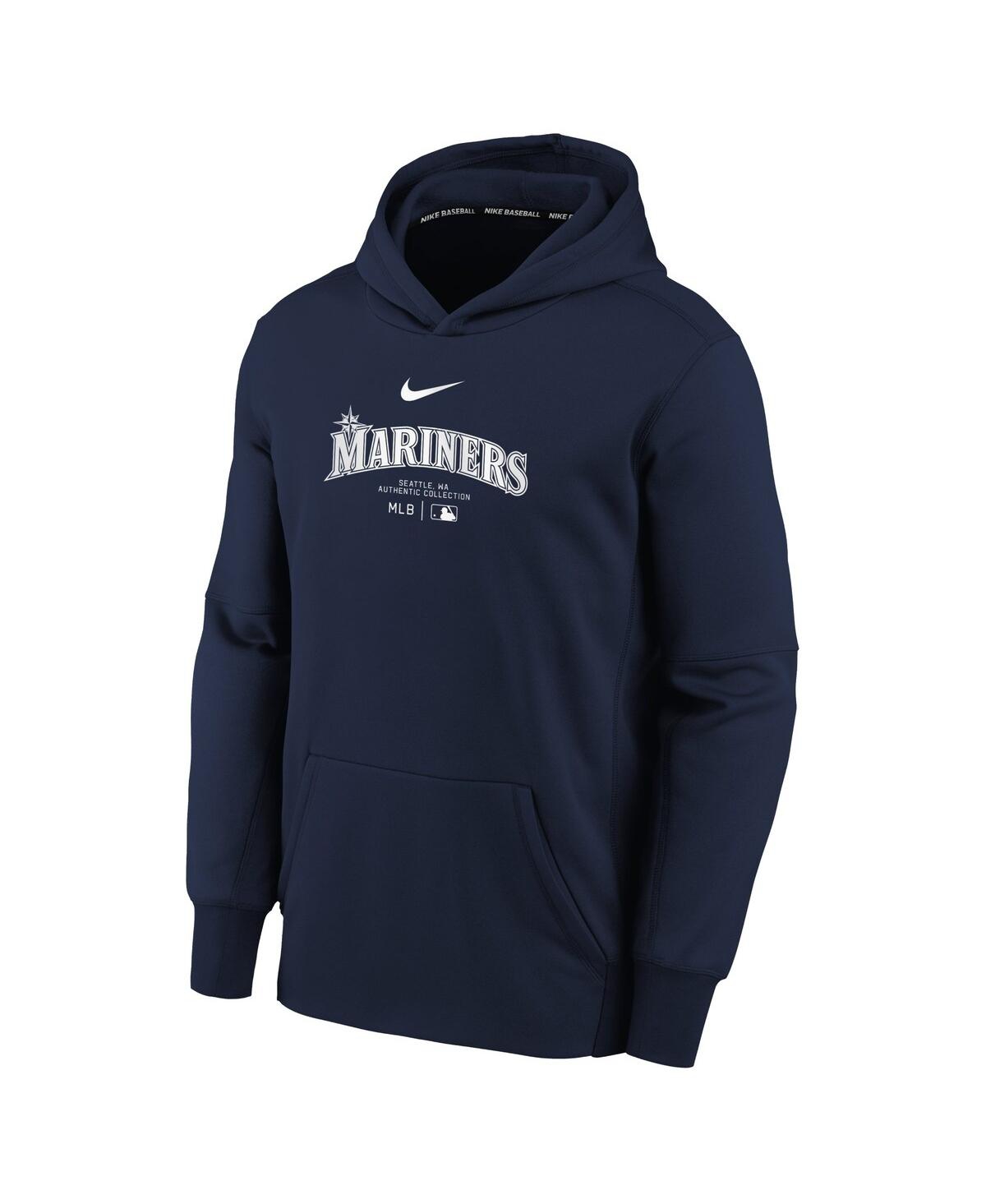 Shop Nike Big Boys  Navy Seattle Mariners Authentic Collection Performance Pullover Hoodie