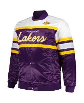 Men's Purple, Gold Los Angeles Lakers Big and Tall Heavyweight Full-Snap Satin Jacket