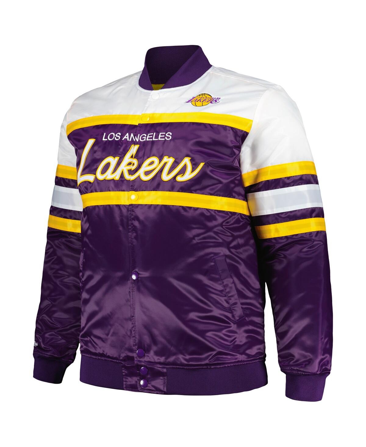 Men's Mitchell & Ness Gold Los Angeles Lakers Big and Tall Heavyweight Full-Snap Satin Jacket - Gold