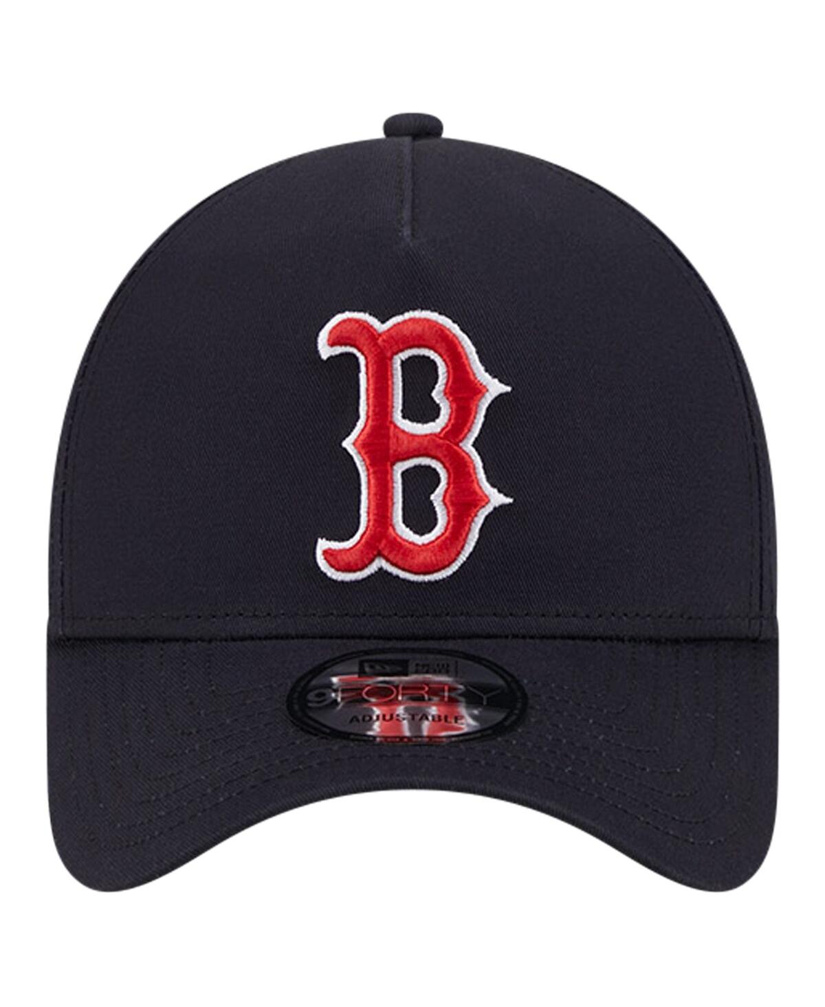 Shop New Era Men's  Navy Boston Red Sox Team Color A-frame 9forty Adjustable Hat