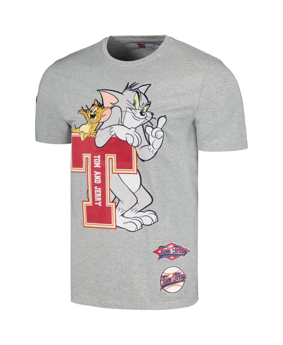 Shop Freeze Max Men's And Women's  Heather Gray Tom And Jerry University T-shirt