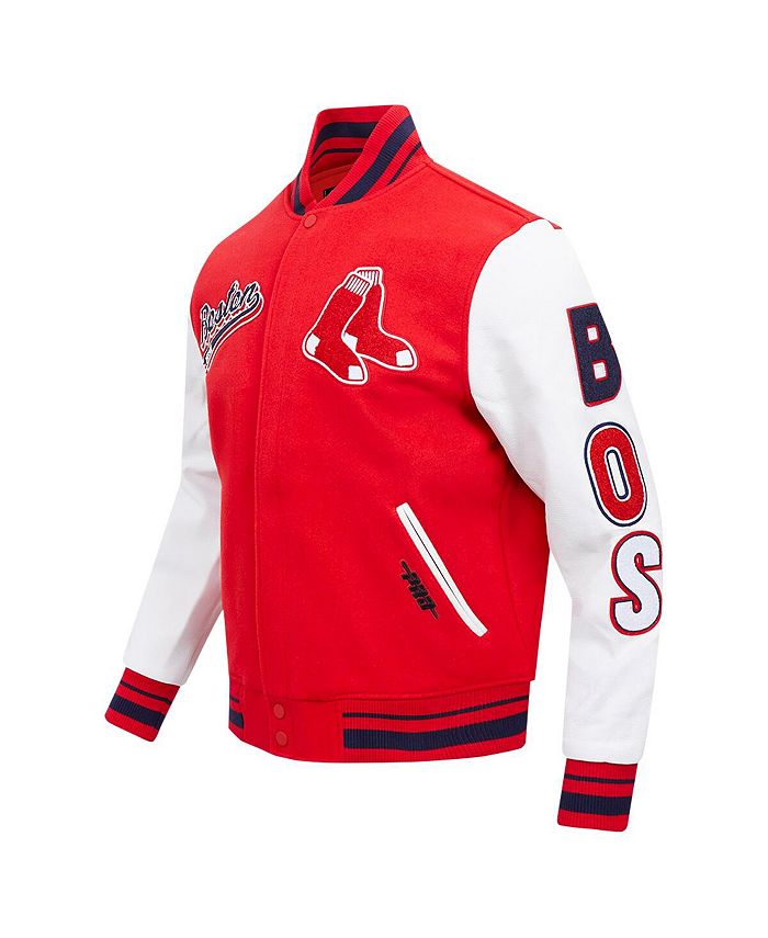 Pro Standard Men's Red Boston Red Sox Script Tail Wool FullZip Varity