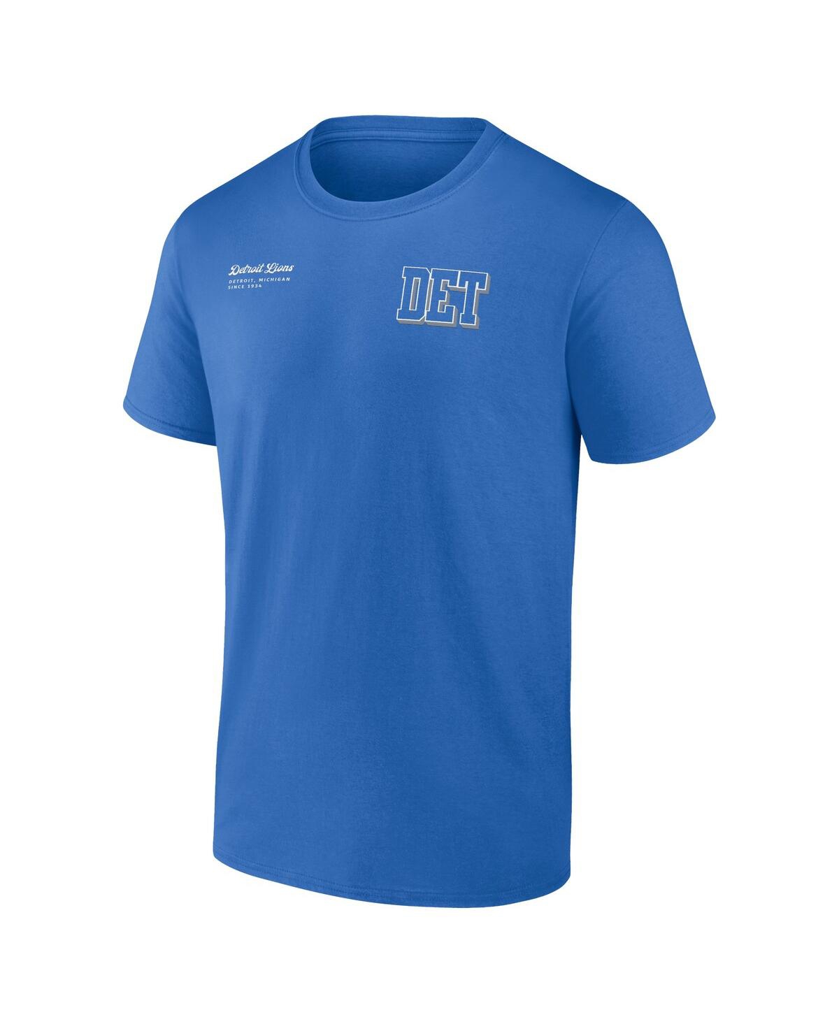 Shop Fanatics Men's  Blue Detroit Lions Split Zone T-shirt