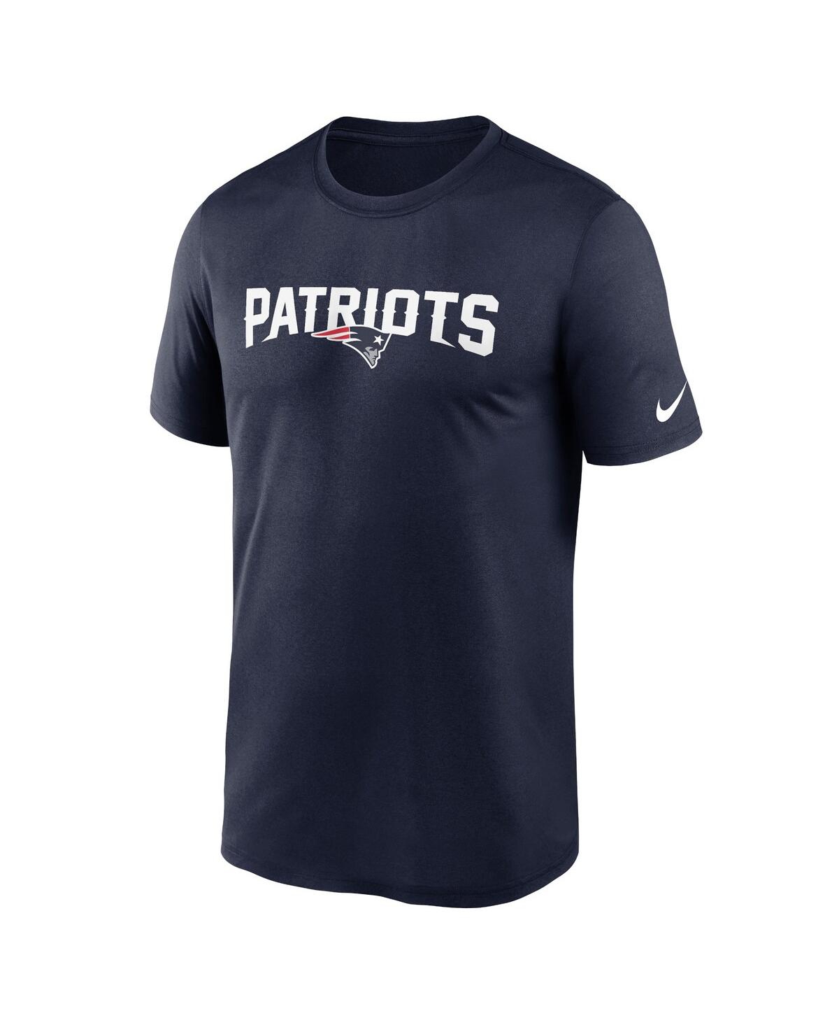 Nike Navy New England Patriots Primetime Wordmark Essential T-shirt In Blue