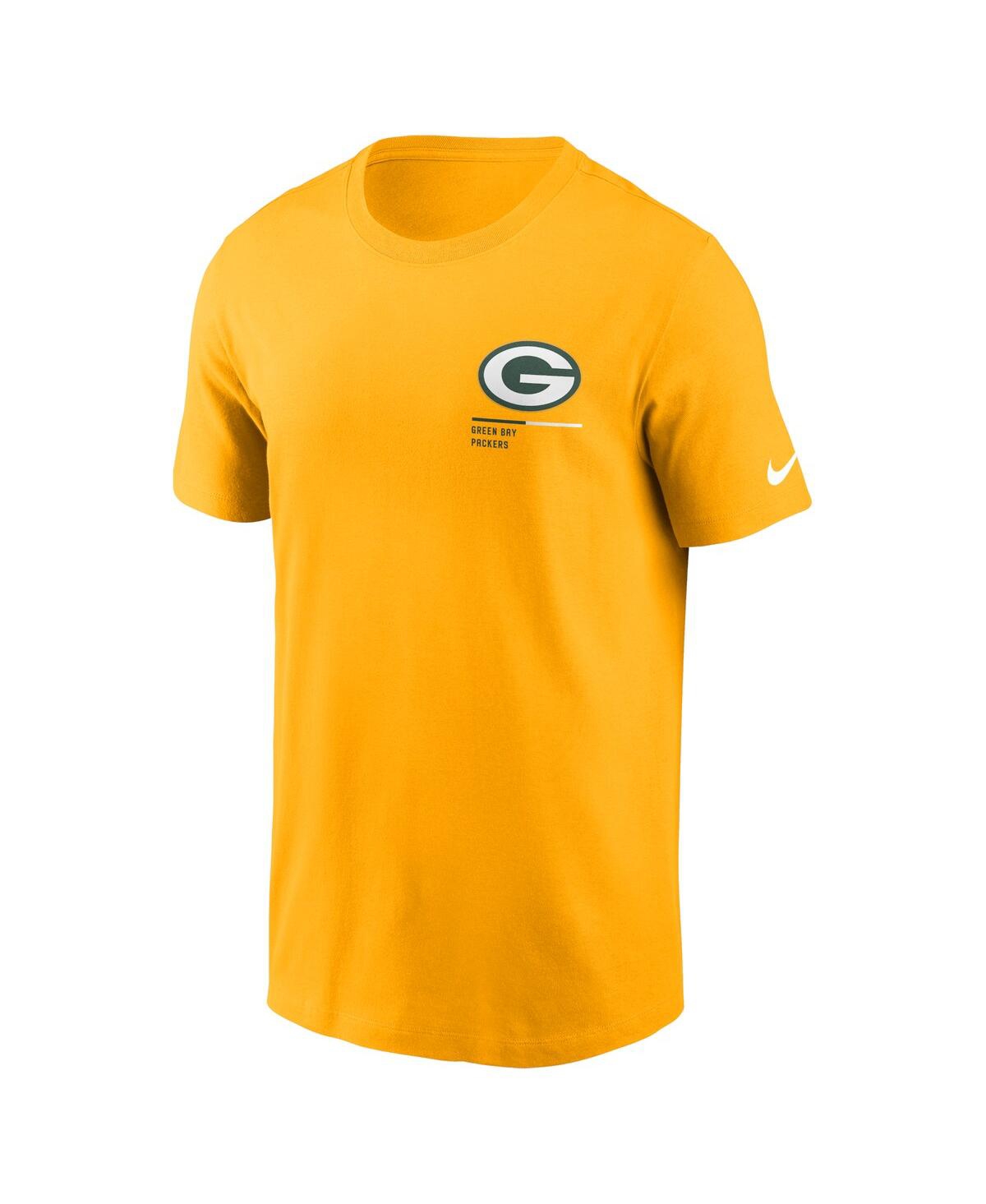 Shop Nike Men's  Gold Green Bay Packers Team Incline T-shirt