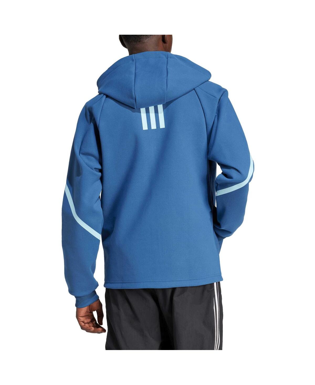 Shop Adidas Originals Men's Adidas Blue Sporting Kansas City 2024 Anthem Travel Full-zip Jacket