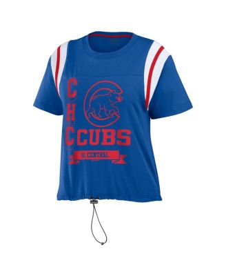 Women's Royal Distressed Chicago Cubs Cinched Colorblock T-shirt