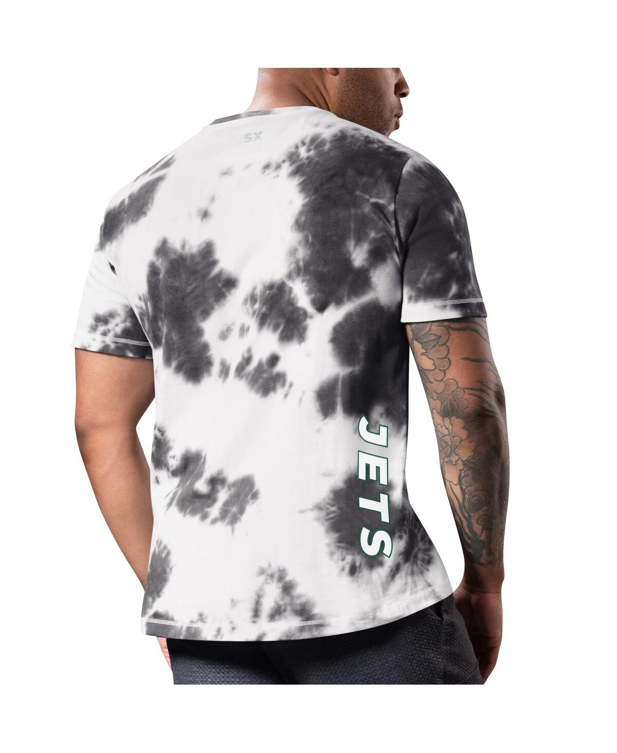 Shop Msx By Michael Strahan Men's  Black New York Jets Freestyle Tie-dye T-shirt