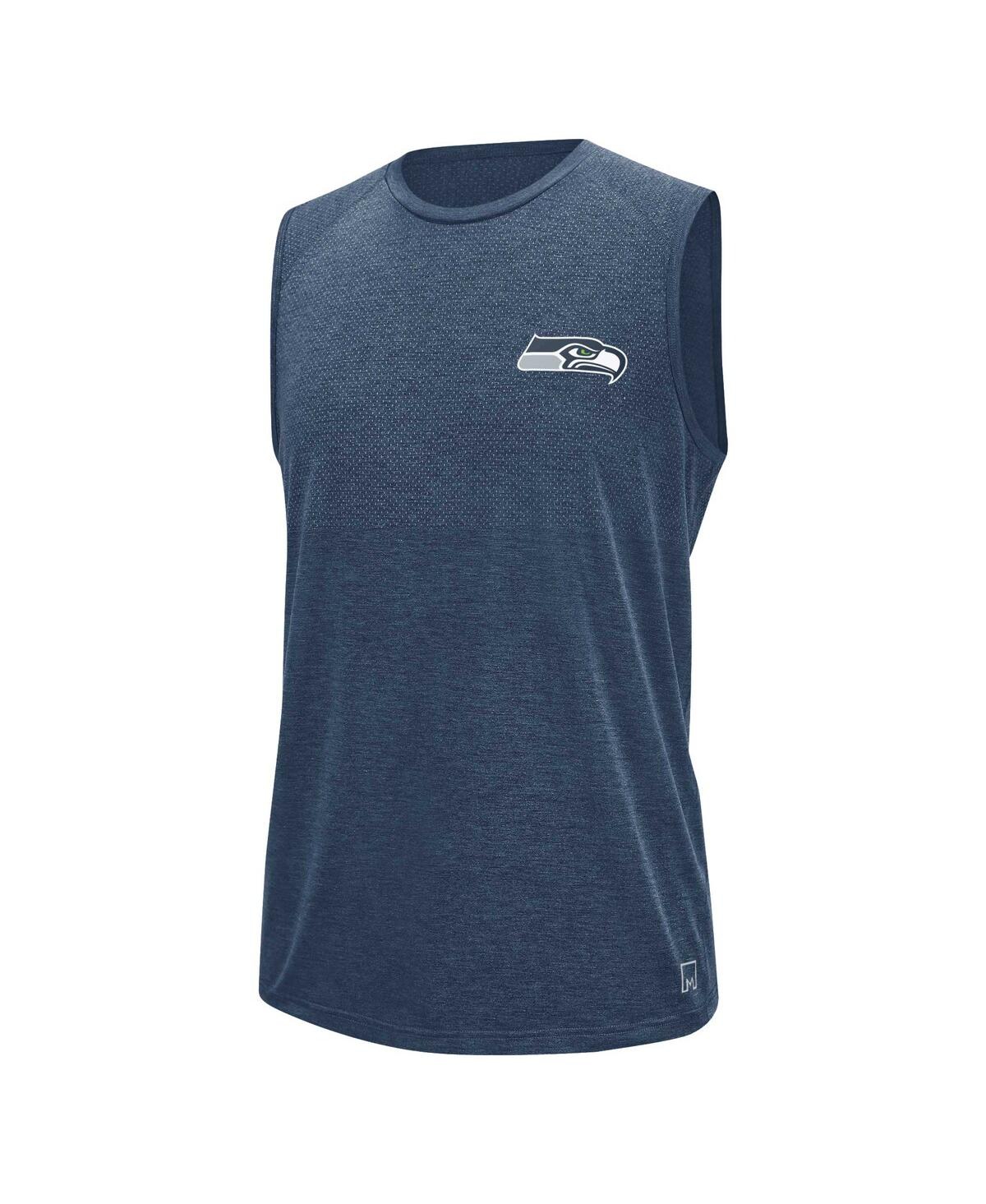 Shop Msx By Michael Strahan Men's  College Navy Seattle Seahawks Warm Up Sleeveless T-shirt