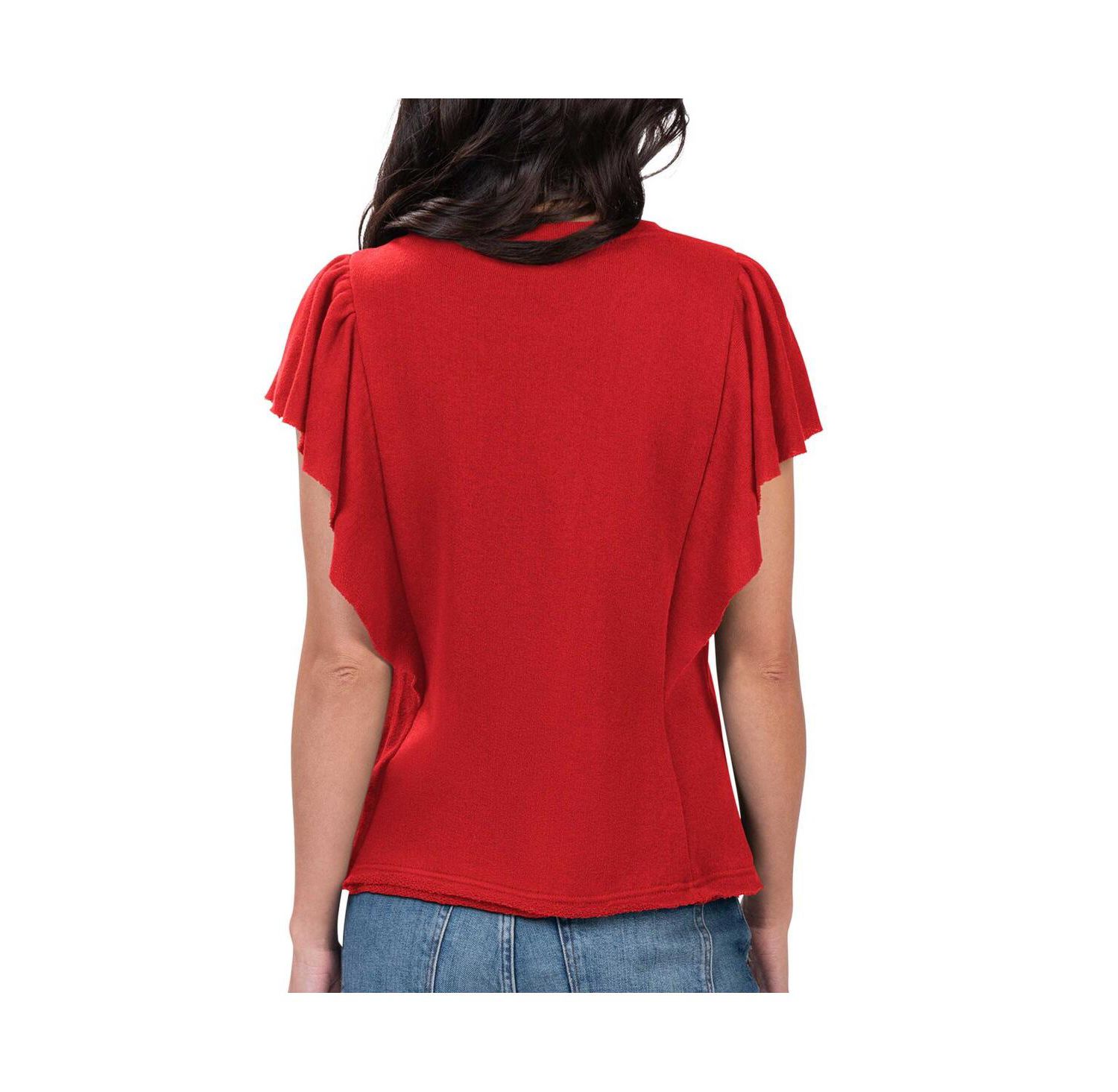 Women's Red Los Angeles Angels Crowd Wave T-shirt