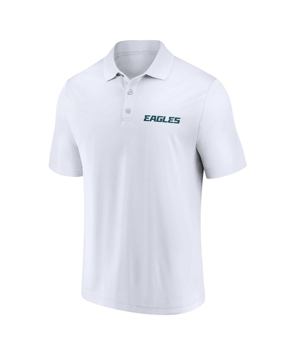 Shop Fanatics Men's  White, Midnight Green Philadelphia Eagles Lockup Two-pack Polo Shirt Set In White,midnight Green