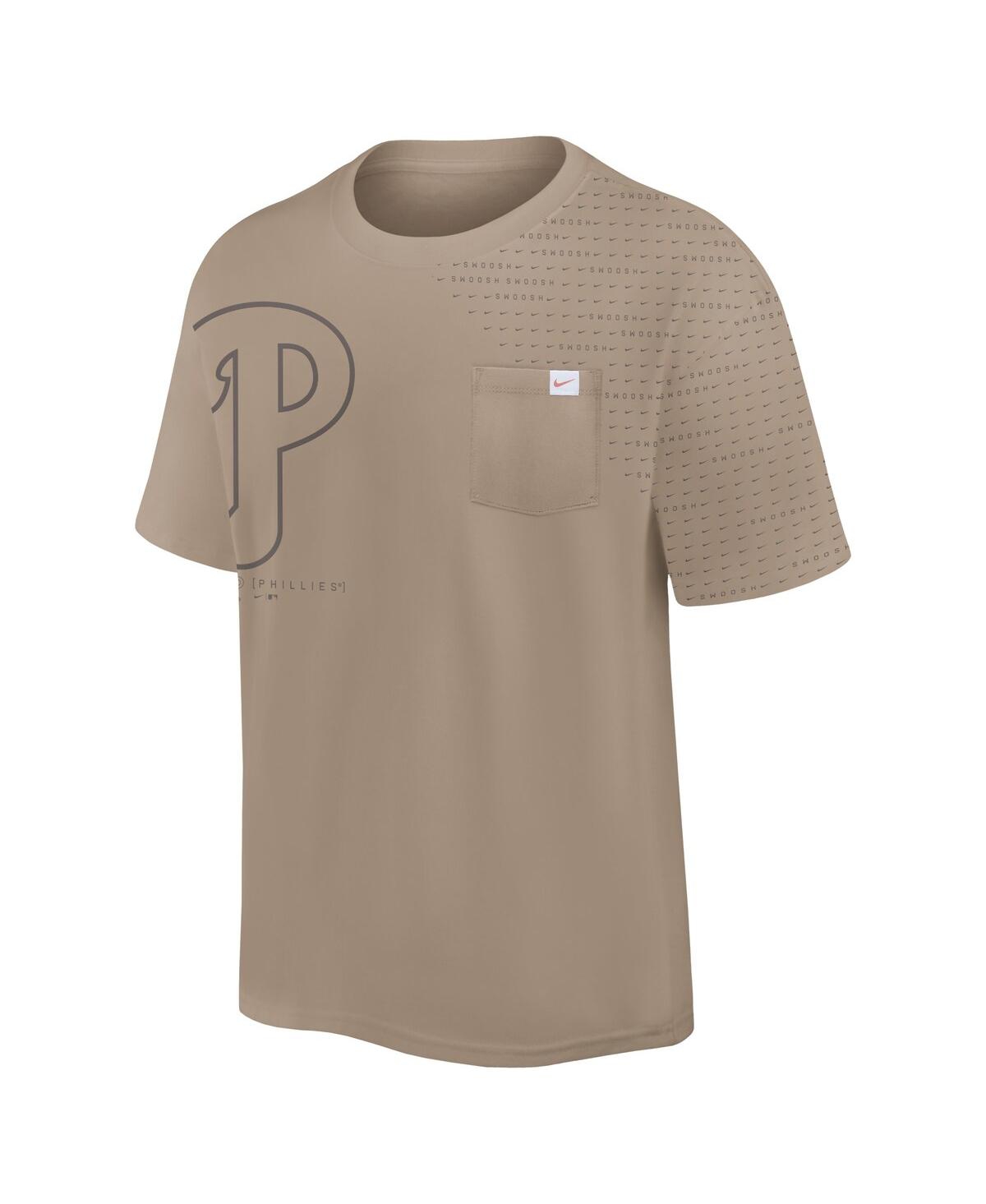Shop Nike Men's  Khaki Philadelphia Phillies Statement Max90 Pocket T-shirt