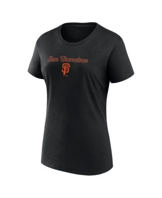 Women's Black, Gray San Francisco Giants Script T-shirt and Shorts Combo Set
