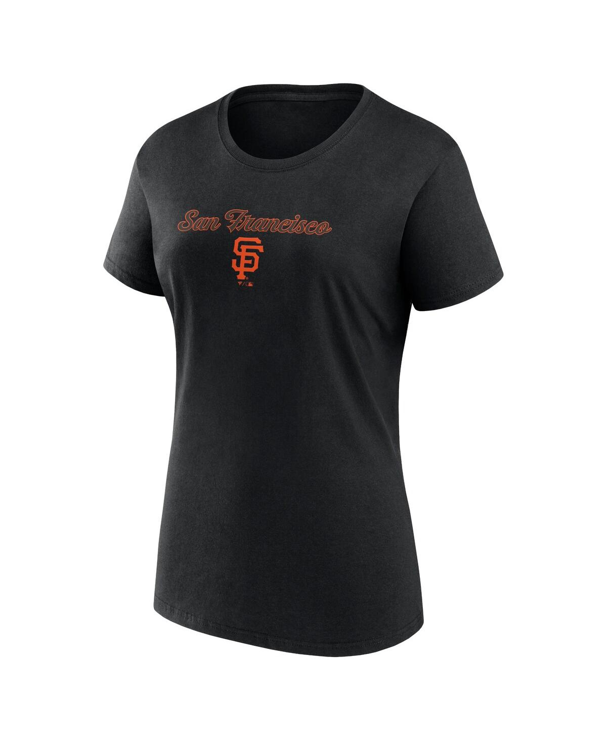 Fanatics Women's  Black, Gray San Francisco Giants Script T-shirt And Shorts Combo Set In Black,gray
