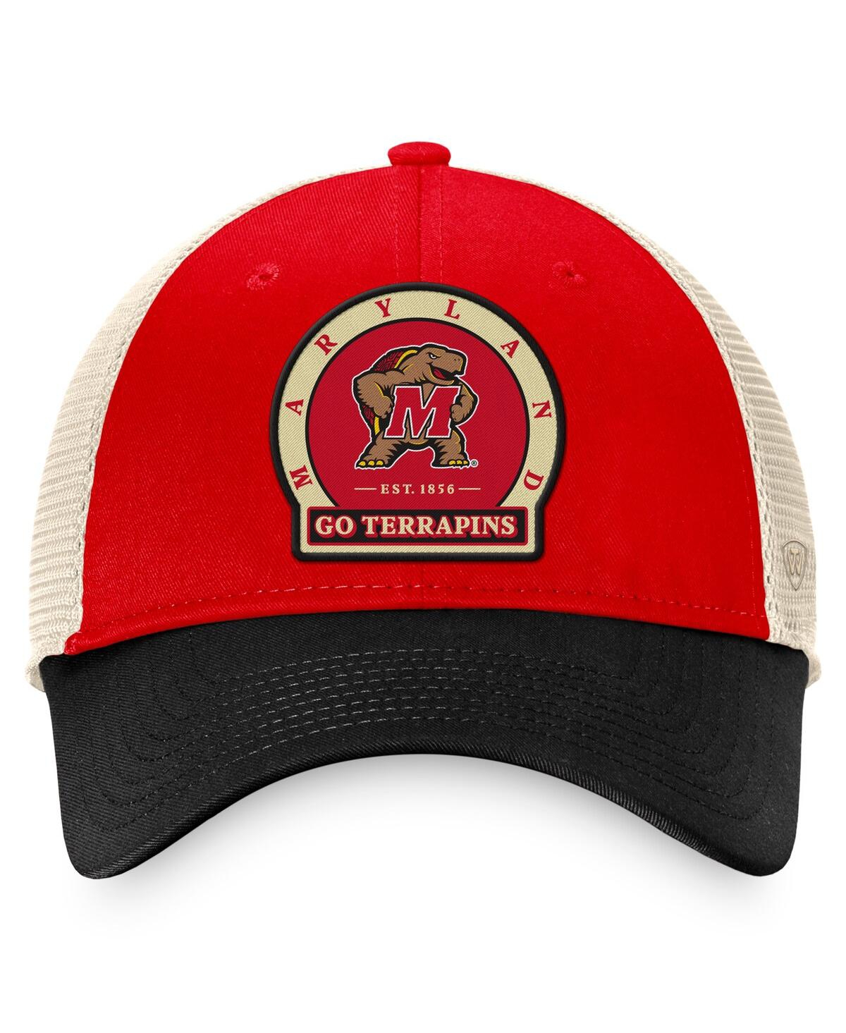 Shop Top Of The World Men's  Red Maryland Terrapins Refined Trucker Adjustable Hat