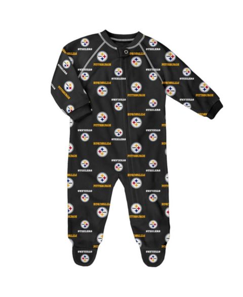 Детский свитер Outerstuff Baby Boys and Girls Black Pittsburgh Steelers Allover Print Raglan Full-Zip Jumper