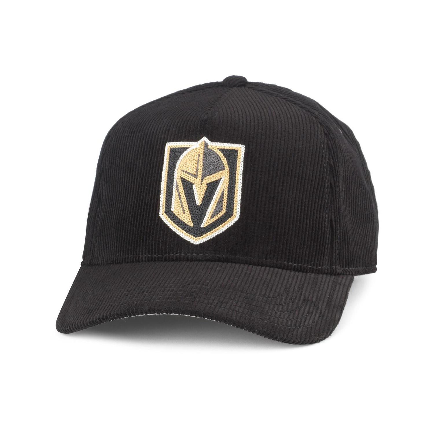 Men's Black Vegas Golden Knights Corduroy Chain Stitch Adjustable Hat
