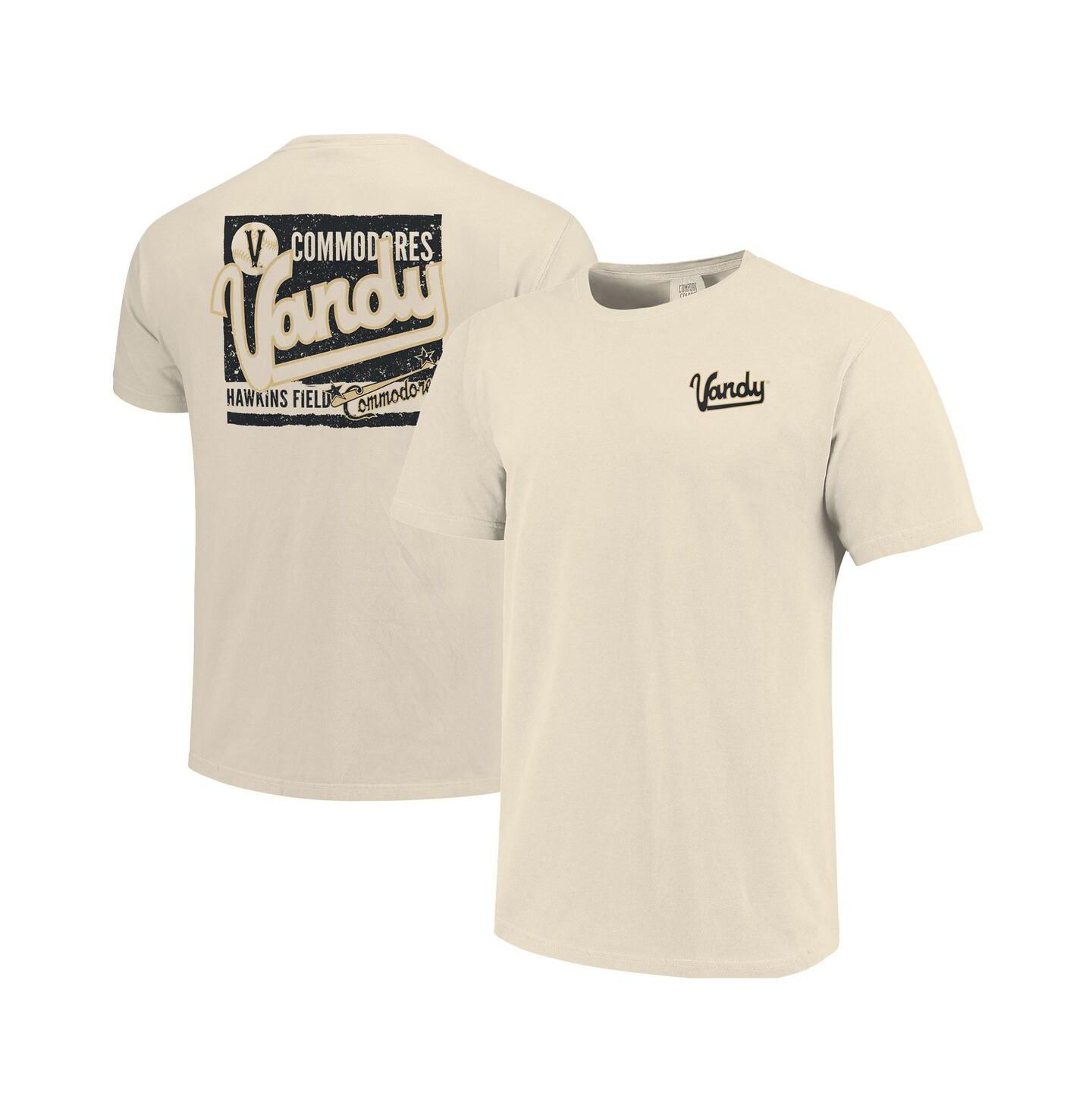 Мужская футболка Image One Cream Distressed Vanderbilt Commodores Baseball Throwback Comfort Color — фото 1