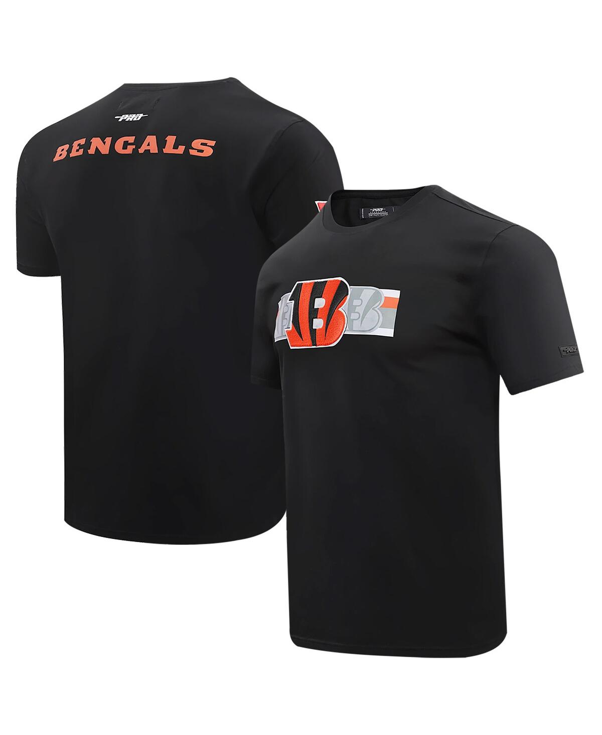 Shop Pro Standard Men's  Black Cincinnati Bengals Retro Striper T-shirt