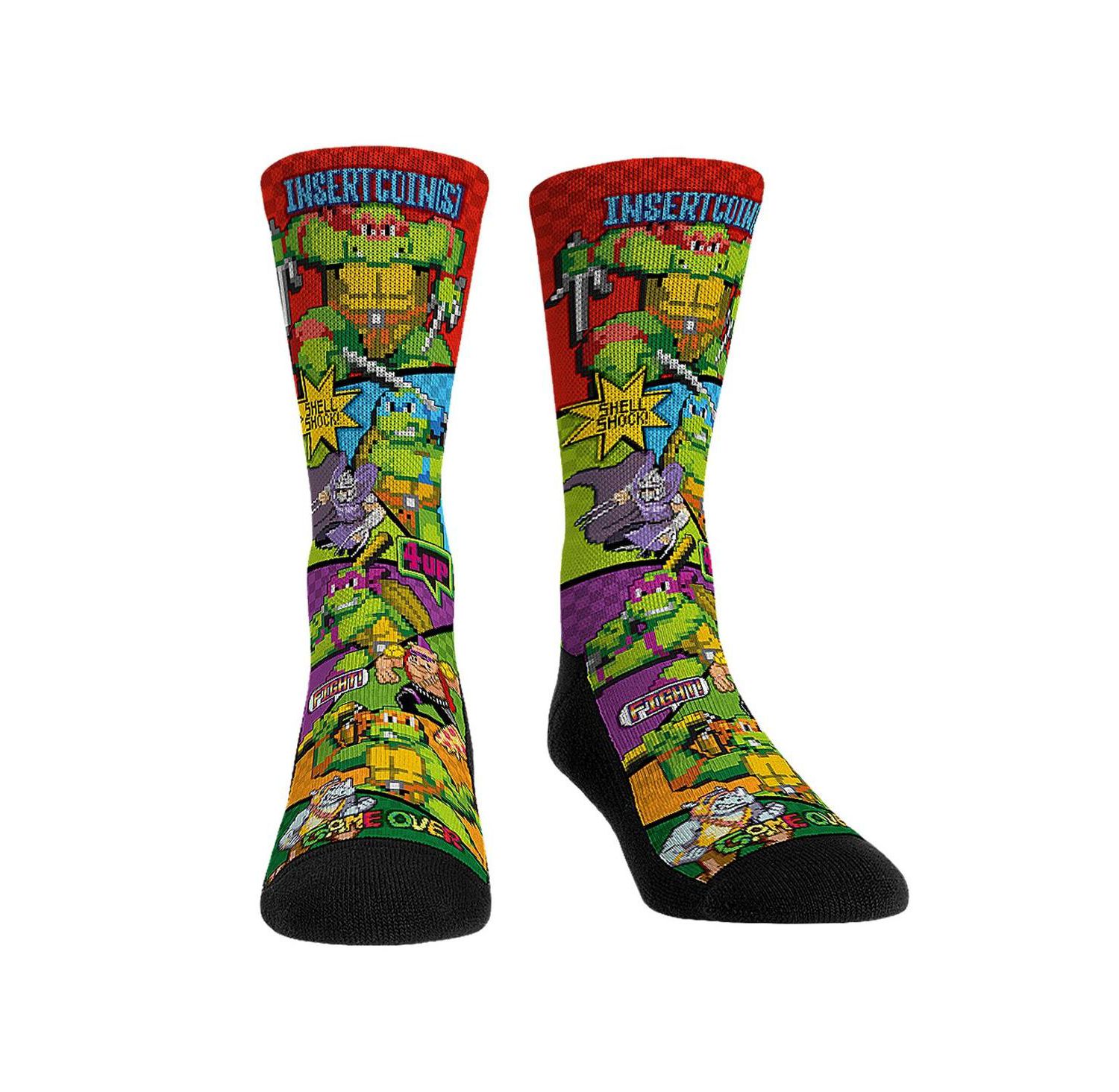 Men's and Women's Socks Teenage Mutant Ninja Turtles Game Time Crew Socks