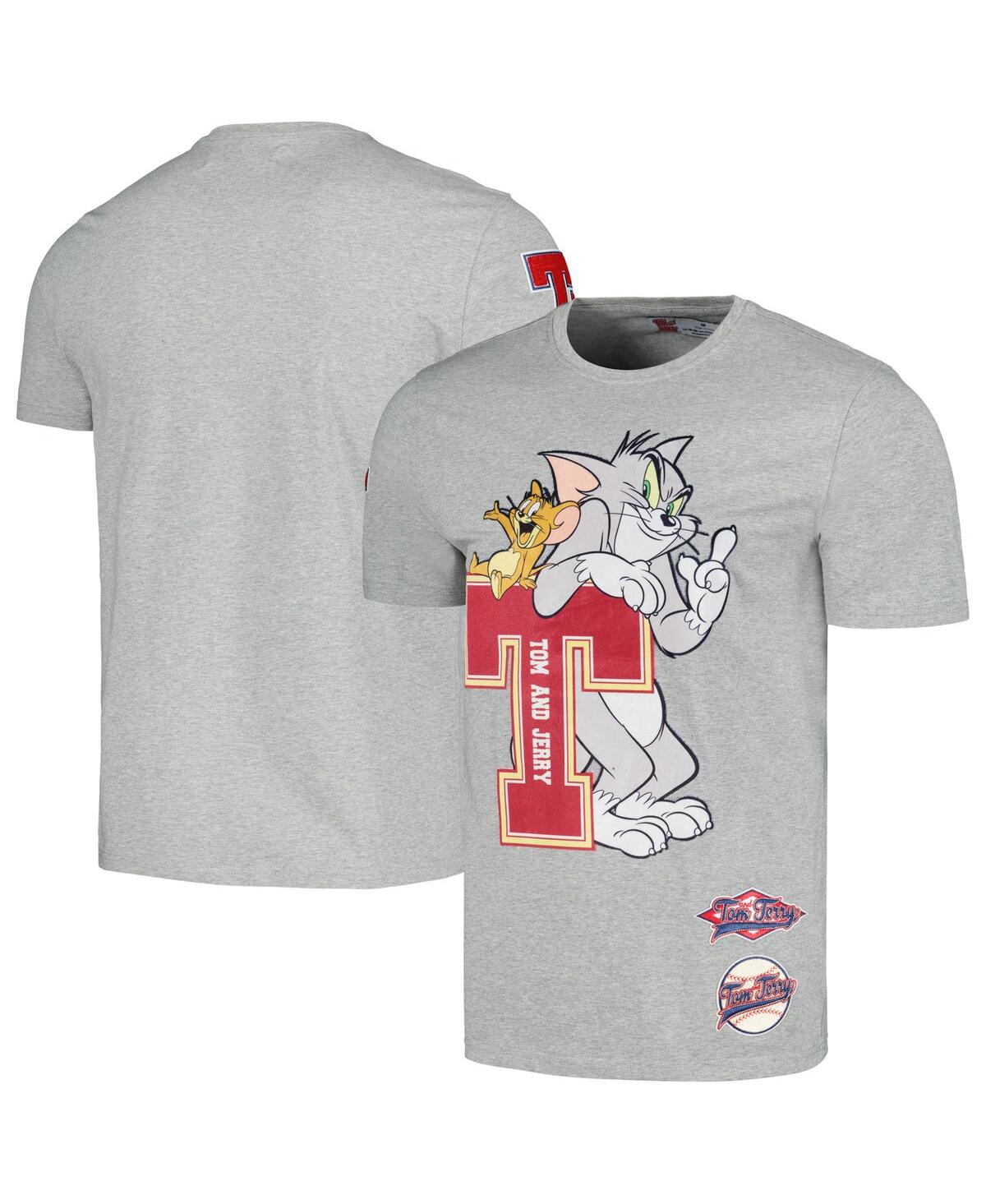 Shop Freeze Max Men's And Women's  Heather Gray Tom And Jerry University T-shirt