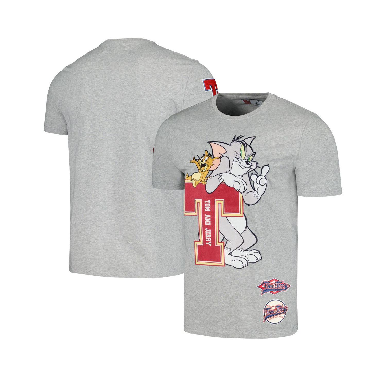 Men's and Women's Heather Gray Tom and Jerry University T-shirt