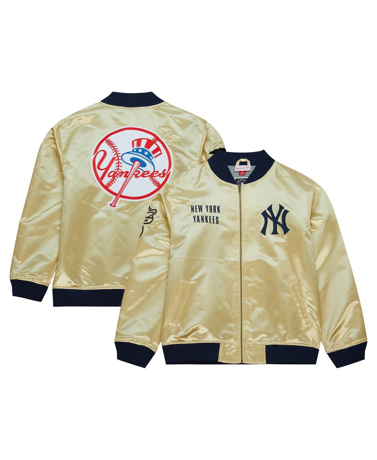 Shop Mitchell & Ness Men's  Gold New York Yankees Og 2.0 Lightweight Satin Full-zip Jacket