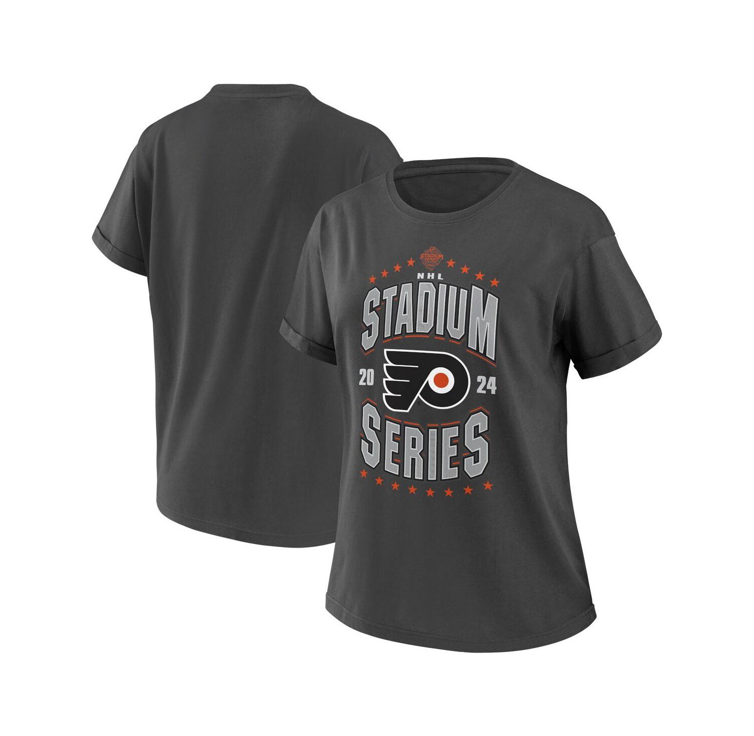 Women's Charcoal Philadelphia Flyers 2024 NHL Stadium Series Boyfriend T-shirt