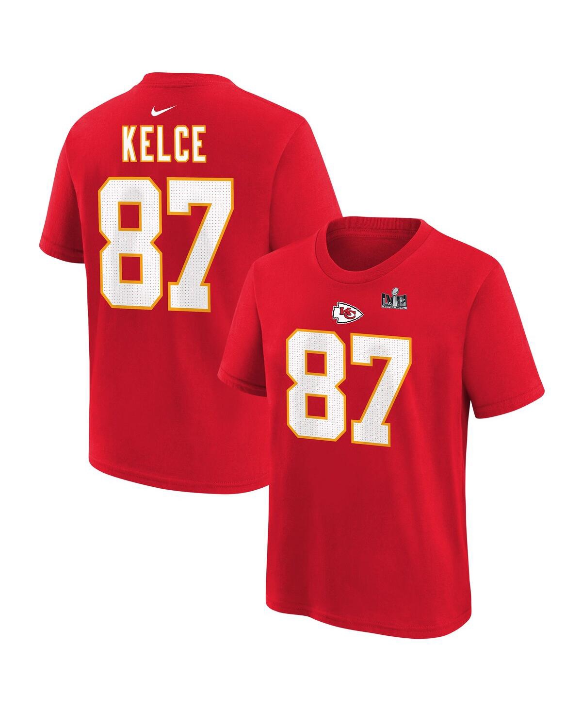 Shop Nike Toddler Boys  Travis Kelce Red Kansas City Chiefs Super Bowl Lviii Name And Number T-shirt