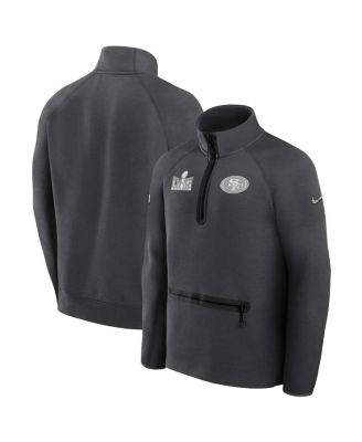 Men s Nike Anthracite San Francisco 49ers Super Bowl LVIII Opening Night Tech Fleece Half Zip Pullover Top Macy s