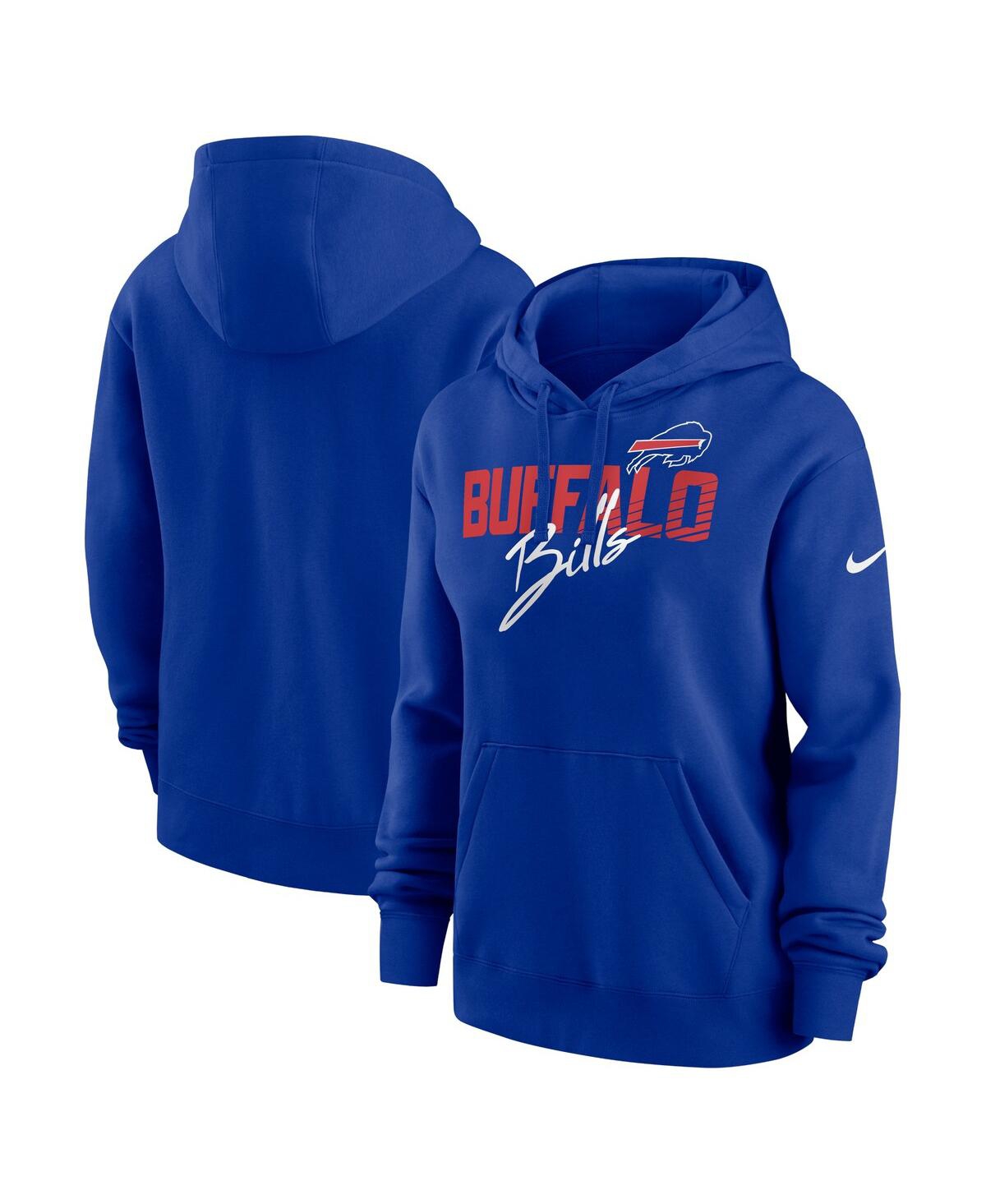 Shop Nike Women's  Royal Buffalo Bills Wordmark Club Fleece Pullover Hoodie