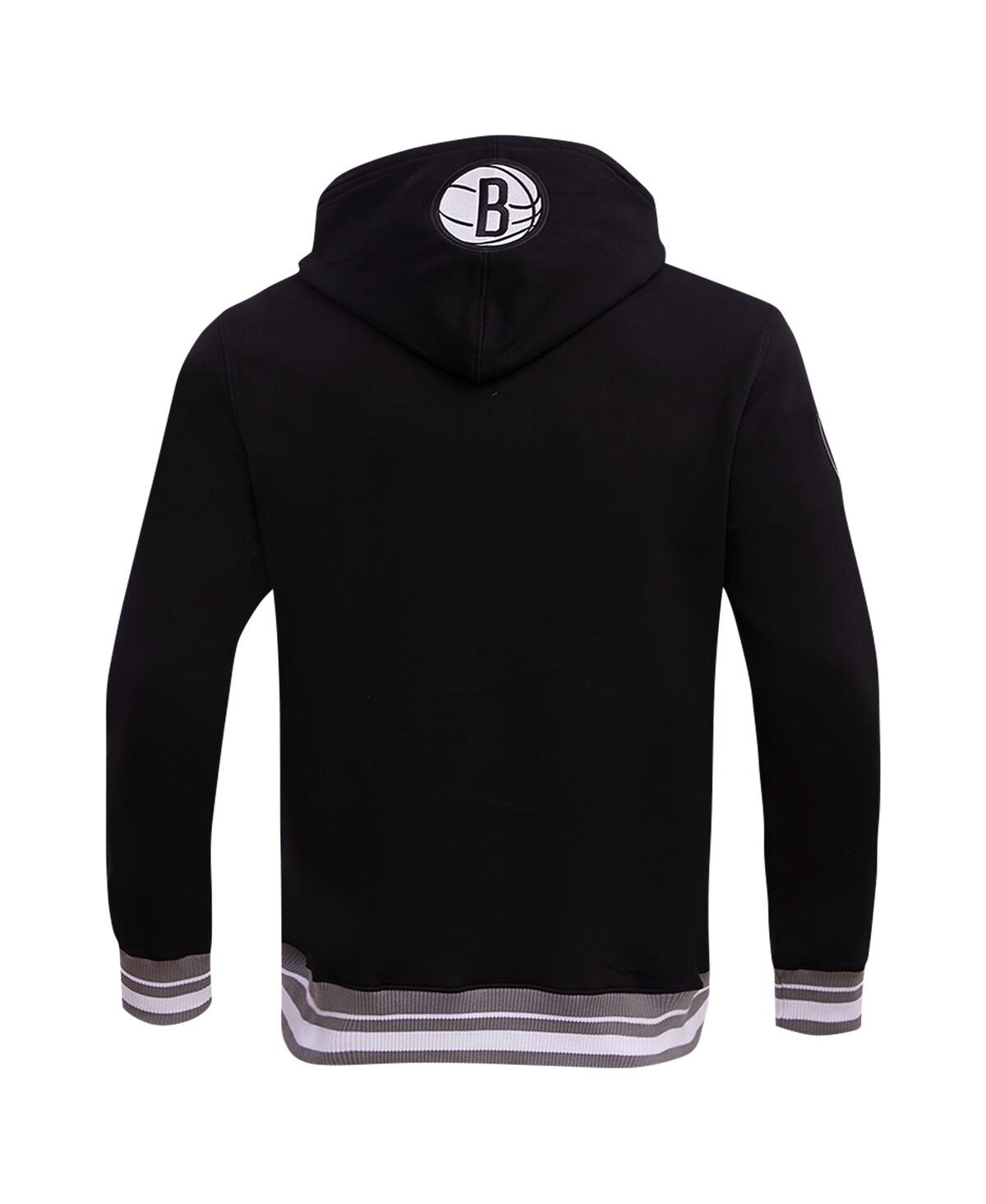 Pro Standard Men's  Black Brooklyn Nets Script Tail Pullover Hoodie In Black