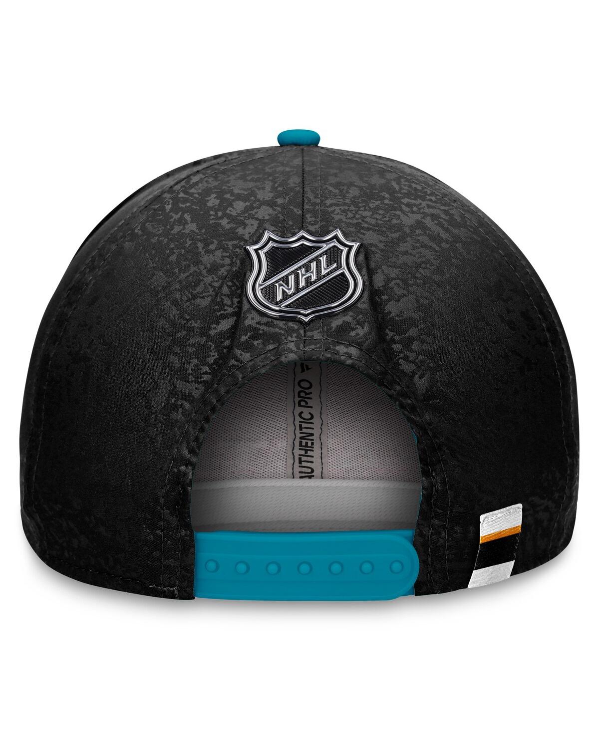 Shop Fanatics Men's  Black, Teal San Jose Sharks Authentic Pro Rink Two-tone Snapback Hat In Black,teal