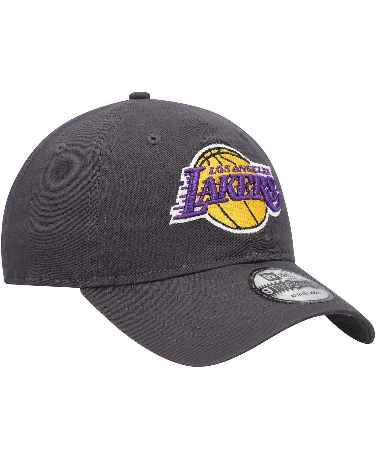 New Era Charcoal Los Angeles Lakers Team 2.0 9twenty Adjustable Hat In Charcoal