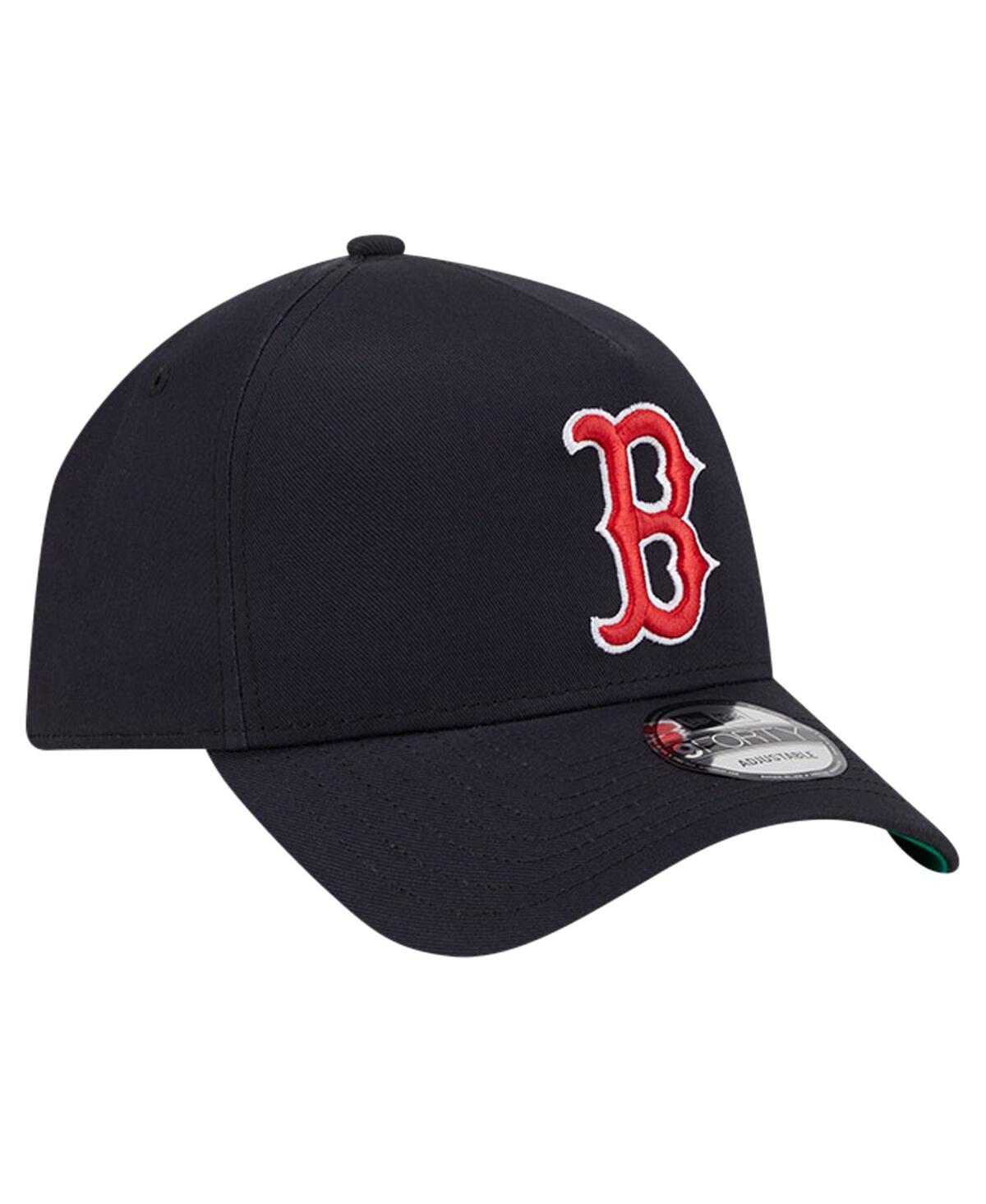 Shop New Era Men's  Navy Boston Red Sox Team Color A-frame 9forty Adjustable Hat