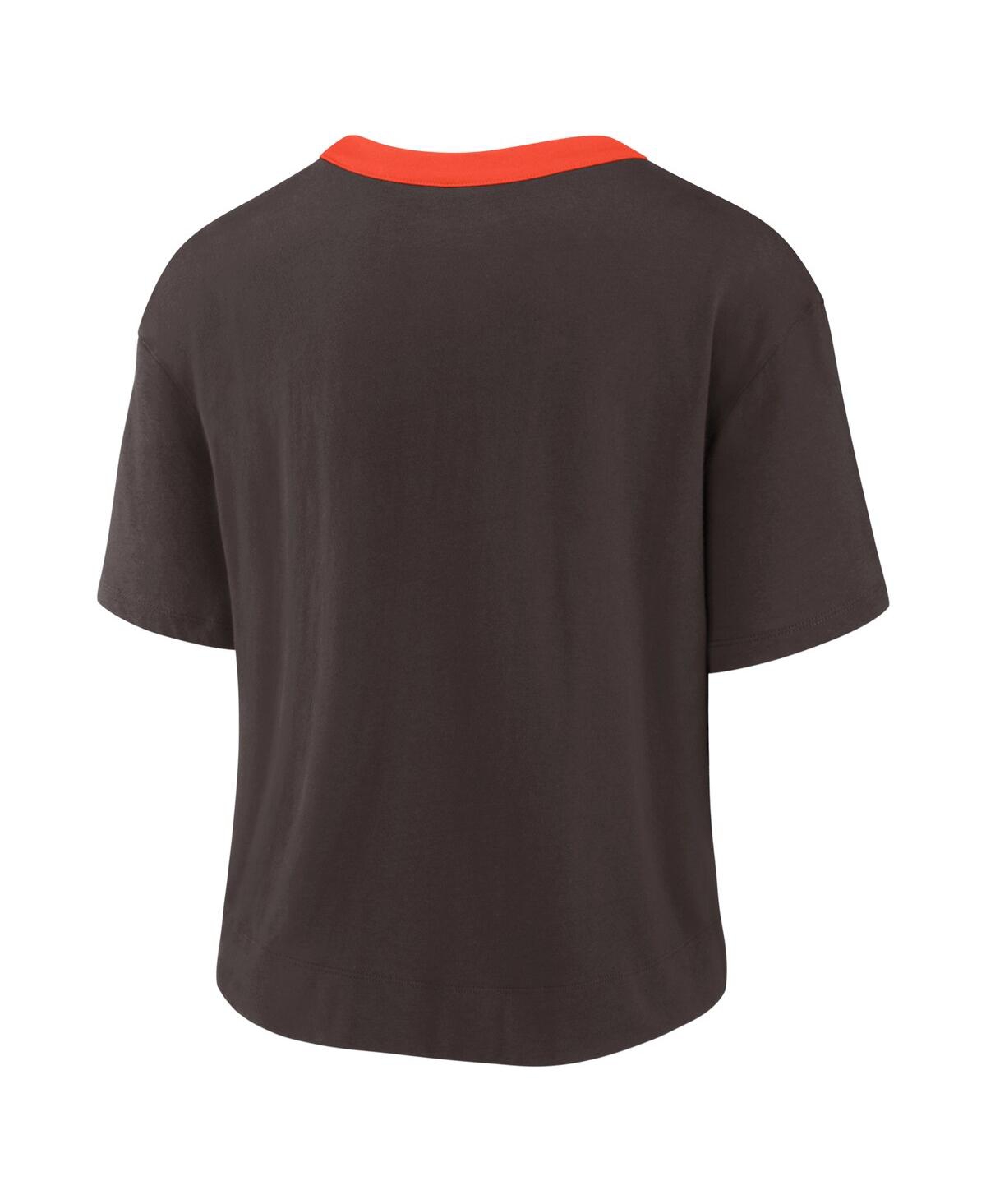 Women's NikeCleveland Browns High Hip Fashion Cropped Top - Brown