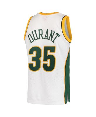 Men's Kevin Durant White Seattle SuperSonics Hardwood Classics Swingman Jersey