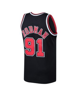 Men's Dennis Rodman Black Chicago Bulls 1997/98 Hardwood Classics Swingman Jersey